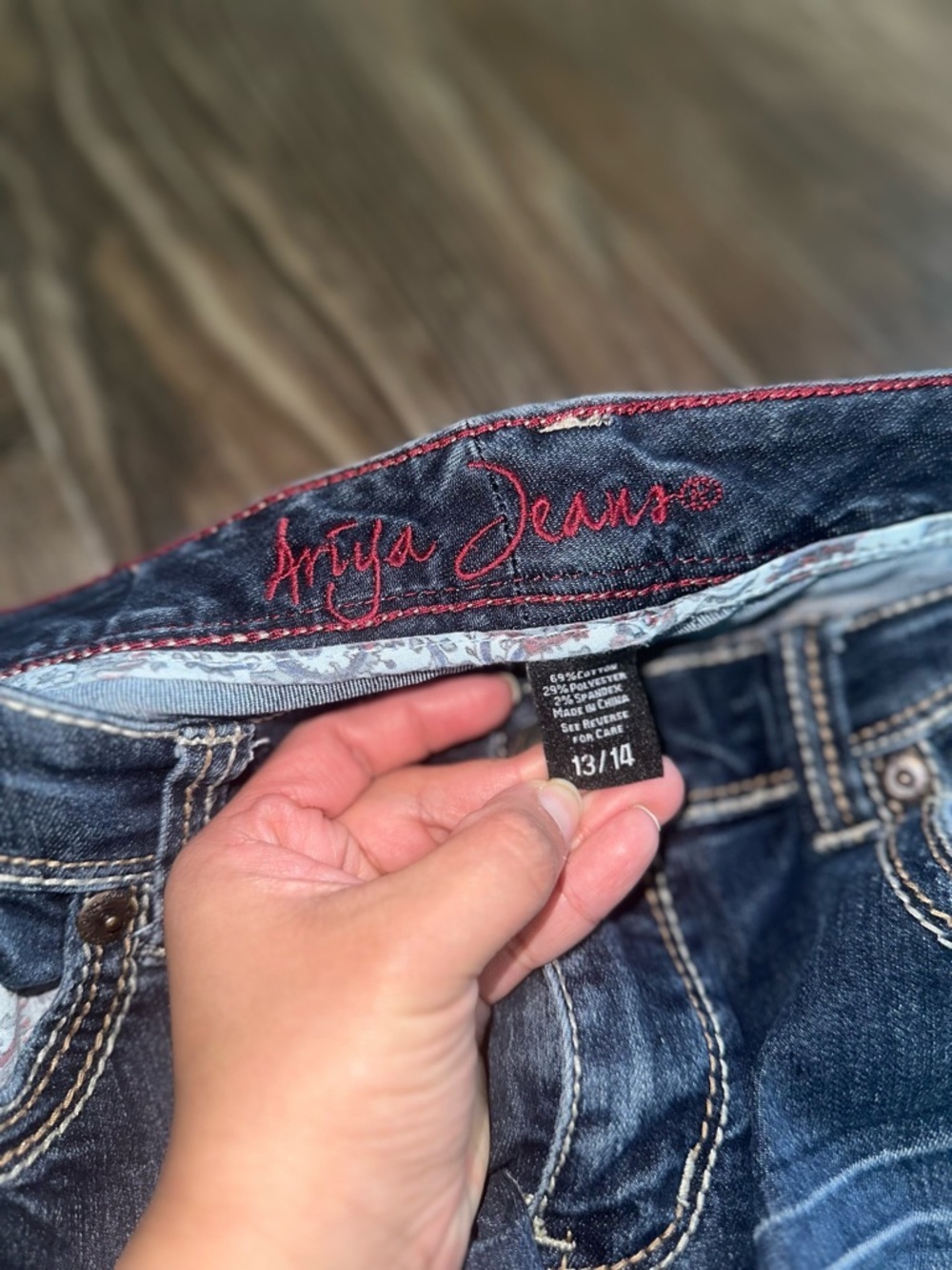 Ariya Dark Blue Boot Cut Jeans with Embroidered Pocket Y2K Western Vibes - Picture 4 of 11